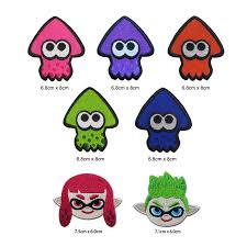 Gallery of splatoon coloring page pictures free download. 10 Pcs Splatoon Squid Pink Green Color Embroidered Iron On Patch Game Character Otcopus Jacket Backpack Diy Clothing Accessories Patches Aliexpress