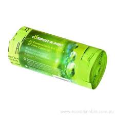 Our 30l/7.9 gallon bin liner measures 57cm long x 51cm wide/22in long x 20in wide. Compost A Pak Compostable Bin Liners 27l 20pk Ecostainable
