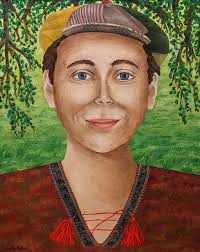 Laurence under the Laurel Round Beach Towel by Ronald Haber