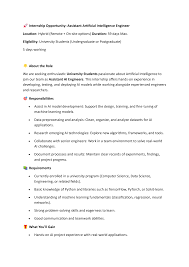 Internship Opportunity: Assistant Artificial Intelligence ...