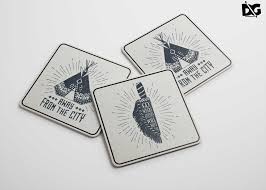 Free Square Beer Coasters Design Mockup Design Mockup Free Coaster Design Mockup Design