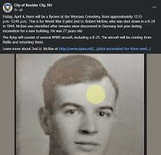 The remains of U.S. Army Air Forces 2nd Lt. Robert D. McKee, of Portland,  OR, who was killed during World War II, were interred today with full  military honors in Boulder City,