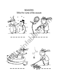 Nursery rhymes celebrate each season coloring pages. Seasons Coloring Page Esl Worksheet By Niesers