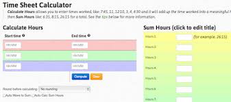 online employee time clock calculator sada margarethaydon com