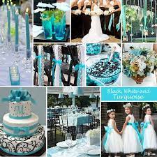Turquoise With Black And White Is Another Vibrant Choice The Combination Is So Versatile And Works In An Turquoise Wedding Wedding Colors Wedding Theme Colors