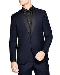 Usually, a mens slim fit overcoat is made of heavy fabrics like wool and fur. Ted Baker Wool Slim Fit Formal Shawl Jacket In Navy Blue For Men Lyst