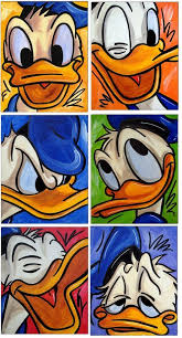 Die Bilder Sind Seitlich Signiert Original Acryl Gemalde Auf Leinwand Donald Duck Faces Iv 6 Bilder A 2 Disney Paintings Disney Drawings Donald Duck Drawing