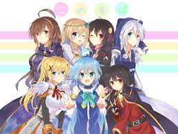 Kono Subarashii Sekai Ni Shukufuku Wo Kurenai Densetsu Full Movie Aqua Eyes Aqua Hair Aqua Konosuba Armor Black Hair Blonde Hair Blush Braids Breasts Brown Eyes Brown Hair Cape Darkness Konosuba Dress Eris Konosuba Glove Konosuba Megumin Konosuba Anime