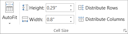 Resize A Table, Column, Or Row