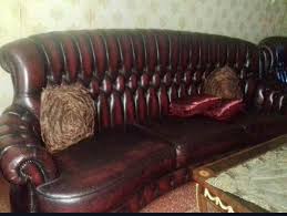 Murah kuat awet kualitas terjamin. Sofa Kulit Asli Leather 321 By Chesterfield Perabotan Rumah Di Carousell
