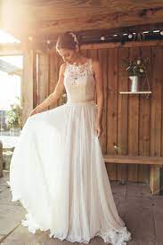 Romantic Lace Chiffon Beach Wedding Dress Ivory Wedding Wedding Dresses Wedding Dresses Lace Top Wedding Dresses