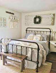 love the bench at foot of bed farmhouse bedroom decor rustic bedroom bedroom makeover