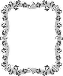 Black And White Paw Print Border Paw Print With Bones Border Design Jpg 285 340 Paw Print Clip Art Paw Print Art Clip Art Borders
