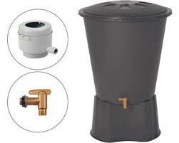 Garantia Regentonne Rund Komplett Set 210 L Grau Garantia Regentonne Regentonne Obi