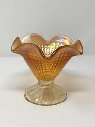 Fenton Carnival Art Glass Marigold Comport Dish 2004 The Museum Collection  | eBay