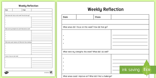 Use the three ws to write reflectively. Ect Weekly Reflection Writing Template Twinkl