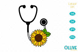 Download Nurse Stethoscope Sunflower Graphic By Ollivestudio Creative Fabrica SVG Cut Files
