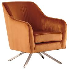 Floor & decor has top quality rust/orange decoratives at rock bottom prices. Signature Design By Ashley Hangar Mid Century Modern Rust Velvet Swivel Accent Chair Royal Furniture Upholstered Chairs