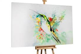 Українська компанія «колібрі» є виробником надувних човнів з матеріалу пвх. Xxl Gemalde Ol Kolibri Tier Grun Weiss Kaufen Kunstloft