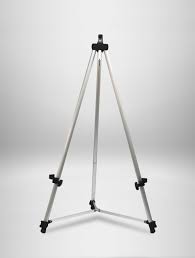 Table top easel with a natural wood finish this natural wood table top easel is a great size for each compact table top easel can hold picture frames, collector plates, portfolios, books, a small. Aluminum Tabletop Easel West Coast Event Productions Inc