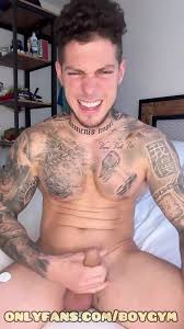 Sexy Hunk Tattooed Playing with My Fat Cock and Hole: Gay Porn feat. BoyGym  by FapHouse