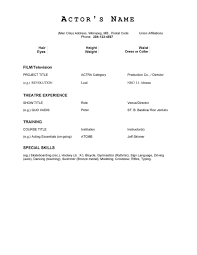 Acting resume example for beginners. Acting Resume Template