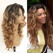 Qd Tizer Long Curly Wavy Blonde Ombre Glueless Lace Front Wigs 2 Tone Color Brown Roots Heat Resistant Synthetic H Wig Hairstyles Blonde Ombre Long Hair Styles