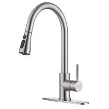 Cheap kitchen faucets with sprayer. Sky Genius Pull Down Kitchen Faucet With Sprayer Single Handle Sink Faucet Brushed Nickel For Kitchen Walmart Com Walmart Com