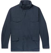 Loro Piana Traveller Windmate Storm System Shell Hooded Field Jacket Blue Loropiana Cloth Long Sleeve Tshirt Men Field Jacket Tom Ford T Shirt