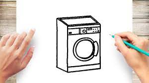 How To Draw Washing Machine Step By Step - Youtube