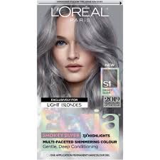 L Oreal Paris Feria Multi Faceted Shimmering Permanent Hair Color Smokey Silver Silver Hair Dye Permanent Hair Color Grey Hair Dye