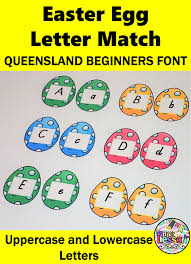 This Easter Egg Letter Match Has Been Created In The Queensland Beginners Font It Includes Large Colourful Easter Letter Matching Lettering Lower Case Letters
