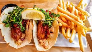 100% recommend the fish tacos! Baja Fish Tacos Chipotle Slaw Pico De Gallo French Fries Picture Of Copper Blues Blue Mountains Tripadvisor