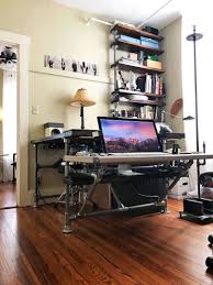 The pipes for legs allow you to increase the height as much as you need depending on how tall you are. Image Gallery Of Diy Computer Desks View 9 Of 20 Photos