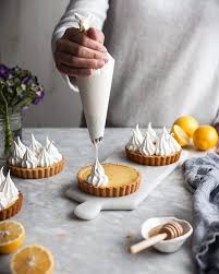 Piping Out A Snow White Honey Sweetened Meringue On This Chilly Saturday Happy Weekend Friends Lemon Meringue Tart Food Desserts