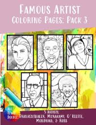 This colouring activity features a clearly drawn illustration inspired by piet mondrian, one of the great artists of the 20th century. Famous Artist Coloring Pages Pack 3 By Art Teach Doodle Tpt