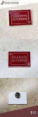 Custom Sharing Is Caring Lapel Pin Posh Swag Pin Design Soft Enamel Lapel Pins