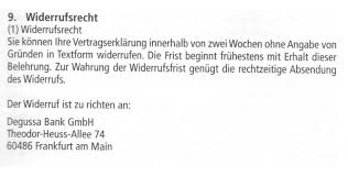 8 und alle anderen zweig nur referenz ist. Widerrufsinformation Der Degussa Bank Darlehensvertrag Widerrufen Kostenlose Erstberatung Durch Erfahrene Rechtsanwalte
