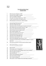 Ask questions and get answers from people sharing their experience with treatment. Ultimate History Quiz Teaching Resources