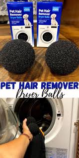 This loosens the pet hair, which winds up in the lint trap. Pet Hair Remover Dryer Balls Dine Dream Discover Pet Hair Pet Hair Removal Pet Cleaning