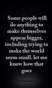  Some People Will Do Anything To Make Themselves Appear Bigger Including Trying To Make The World Seem Small Let Me Know How That Goes Galaxies Vibes Best Love Quotes Quotes