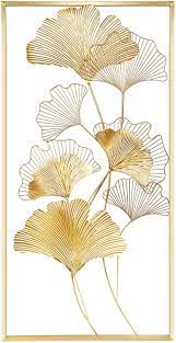 Check spelling or type a new query. Amazon Com Lulu Home Metal Wall Decor 39 X 20 Golden Ginkgo Leaf Wall Hanging Decor With Frame Golden Metal Art Wall Sculpture For Living Room Office Study Large Home Kitchen