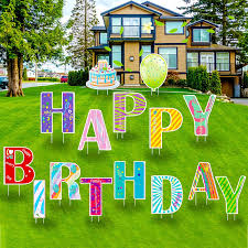 Build your own sign, personalized custom letter yard sign, lawn decor, birthday, graduation, wedding, engagement, anniversary, baby, 18tall. Buy Obangong 15 Pack Happy Birthday Letters Yard Signs With Stakes Colorful Letters Yard Signs Weatherproof Corrugated Plastic Lawn Signs Outdoor Lawn Decorations Online In Turkey B093slls2d