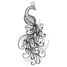 Black Peacock Tattoo Design Black Ornate Drawing Of The Peacock Peacock Tattoo Feather Tattoos Small Peacock Tattoo