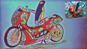 900 x 1000 jpeg 172 кб. Menggambar Graffiti Motor Drag Ninja Youtube