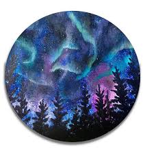 Northern Lights Celestial Art Galaxy Painting Northern Etsy Northern Lights Art Nebula Painting Northern Lights Painting
