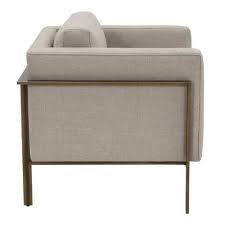 Bronze Metal And Taupe Nicklas Upholstered Chair World Market Upholstered Chairs Chair Upholster
