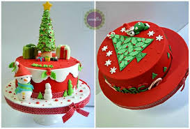 Done in watercolor paint, except the wick. Two Christmas First Birthday Cakes For Same Boy Cake By Cakesdecor