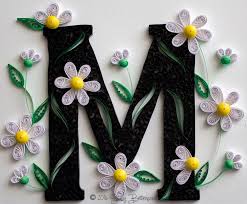 All we need to do is simply follow the quilling instructions and template to quill the alphabets. White Daisies Quilled Letter M Monogram Quilling Designs Paper Quilling Designs Quilling Letters