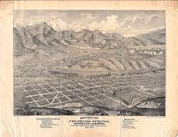 Birds Native To Colorado Springs Map Of Colorado Springs 1874 Colorado Map Colorado Historical Documents